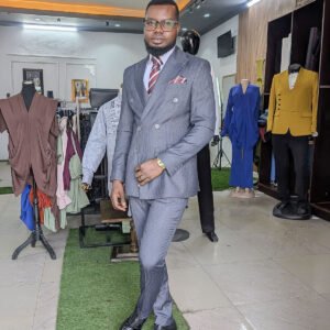 Charcoal Double-Breasted Suit