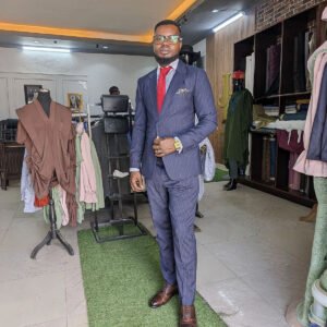 Navy Pinstripe Formal Suit